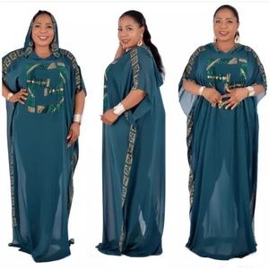 Chiffon Kaftan with stones in front